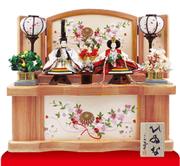 雛人形,塗り台飾り・収納飾り,1021D,塗り桐収納飾り 京十一番親王