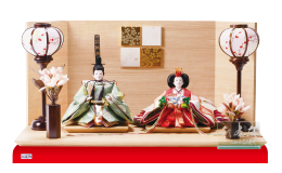 雛人形,親王飾り,1209A,木目平台飾り 京十番親王