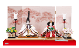 雛人形,親王飾り,1304,塗りタモ平台飾り　京十二番親王