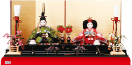 雛人形,親王飾り,1920,ミニ黒塗り平台飾り 小柳親王