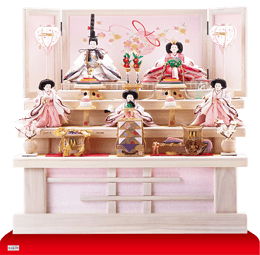 雛人形,三段・五段飾り,3002A,塗り桐三段飾り 京十一番親王柳官女付