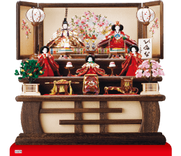 雛人形,三段・五段飾り,3011,焼桐三段飾り 京十番親王芥子官女付