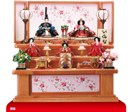 雛人形,三段・五段飾り,3012C,塗り桐三段飾り 京十一番親王柳官女付