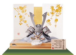 五月人形,パステルカラー兜,333,プラチナ箔兜